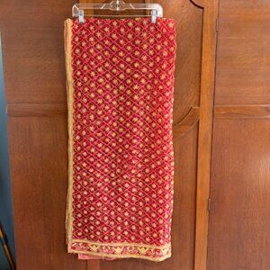 Fuchsia and gold Sari, vintage